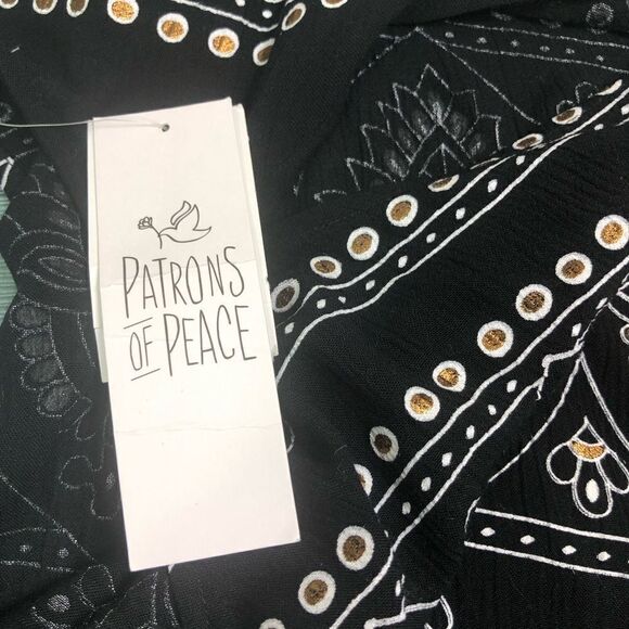 Patrons of Peace Boho Embroidered Cold Shoulder Top - Picture 8 of 10